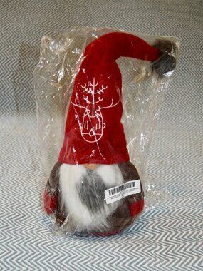 Zia Bella Plush Burgundy & Gray Viking Gnome Figure NEW